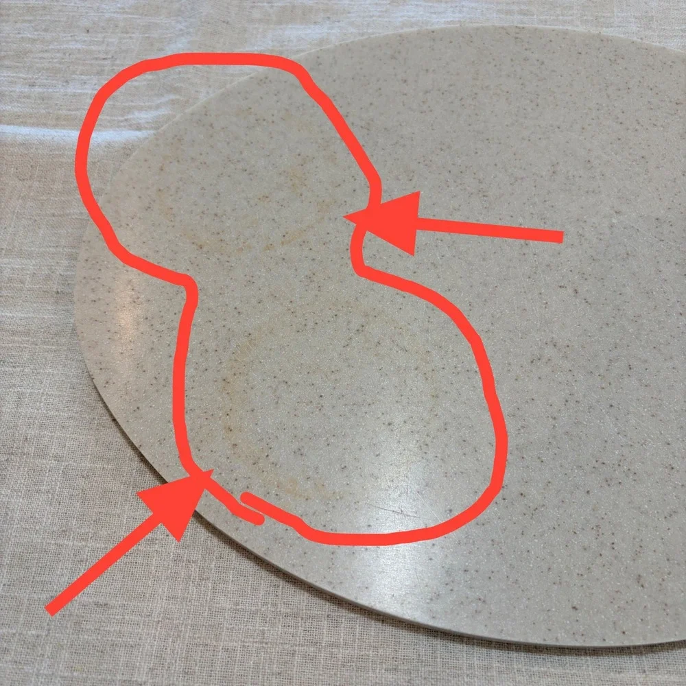 Vintage Oval Speckled Stone Look Cutting Board Serving Platter Beige 14x11